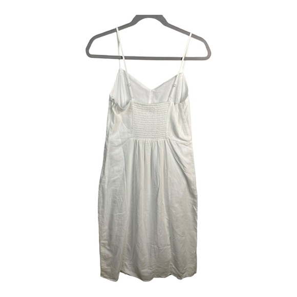 J. Crew Factory Linen Blend Slip Midi Dress in White Size 6 NWT - Picture 7 of 14
